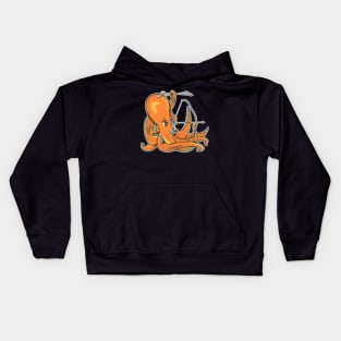 Octopus with a bow and arrow Kids Hoodie